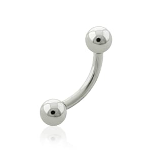 16g Implant Grade Titanium Curved Barbell internally threaded, basic eyebrow, snake eyes, rook jewelry, basic minimalistic jewelry.