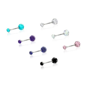 Belly Button Rings 14g Implat Grade Titanium Navel Curves Prong setting Cubic Zirconia Navel Ring Piercing Cute Crystal belly button jewelry