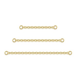 Implant Grade Titanium PVD Gold earring Chain, Cable chain, Hanging Chain with 2mm Rings, nose piercing, cartilage piercing chains
