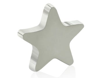 14g Threaded Accessories: Titanium Flat Star 1.2mm threading pattern