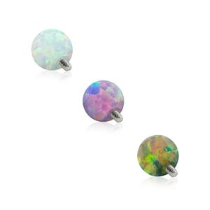 16g- 18g Threaded Accessories: Titanium Opal Ball 0.9mm threading pattern.