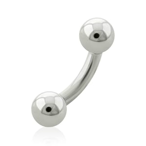 12g Implant Grade Titanium Curved Barbell mit Innengewinde, Basic Barbell Curved Barbell, Christina Piercing, dicker Schmuck.