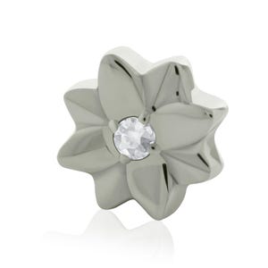 16g-18g Implant Grade Titanium Imperial Flower Prong-Set Cyrkonia sześcienna Wzór gwintu 0,9 mm