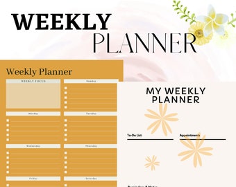 Minimalist Simple WEEKLY PLANNER Printable