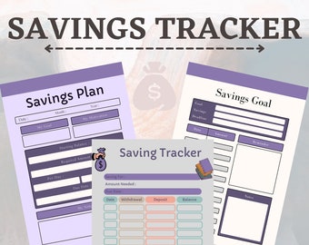 Printable SAVINGS TRACKER Digital Download Planner