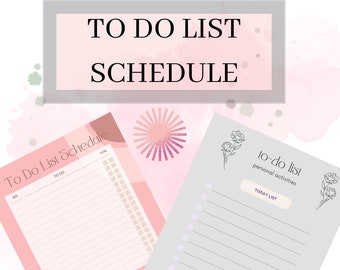 TO DO LIST Printable Schedule Planner Instant Download and Digital Prints