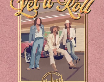 Midland "Let it Roll" album cover instant download Cowboy art coastal cowgirl artwork printable country music artwork midland art printable