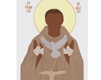 St. Francis of Assisi Print, Digital download, Printable Wall Art, Catholic Home Decor, Lord make me an instrument of your peace
