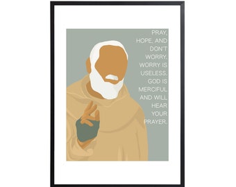 St. Padre Pio DIGITAL PRINT (Saint Pius of Pietrelcina printable art)