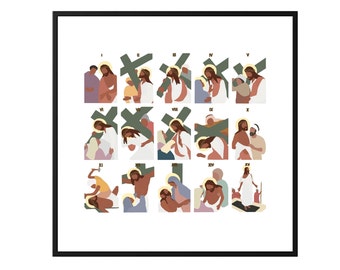Stations of the Cross Instant Download Printable Stations of the Cross Lent Artwork Printable Easter Artwork Catholic Lent Artwork Print