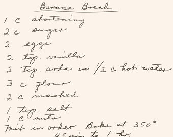 Custom Family Recipe DIGITAL PRINT