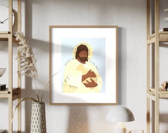 Jesus Christ instant download Catholic Artwork Christian printable artwork Lamb of God Jesus artwork Biblical printable New Testament Art
