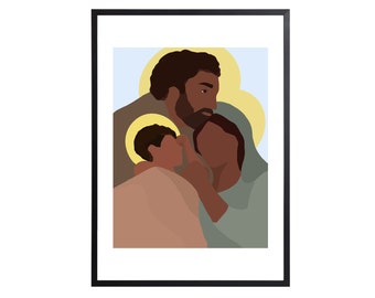 Joseph looking over the Holy Family