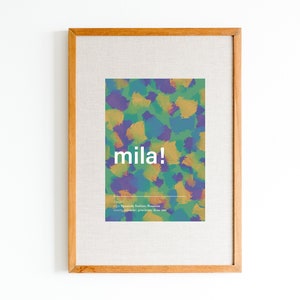 Mila name meaning print | Colorful, modern name poster | Playful nursery name art | Minimalist name wall art