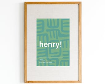 Henry name meaning print | Colorful, modern name poster | Playful nursery name art | Minimalist name wall sign