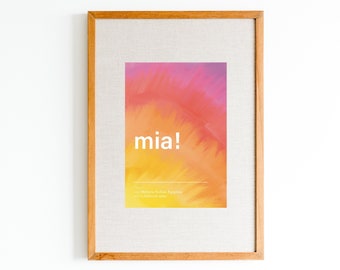 Mia name meaning print | Colorful, modern name poster | Playful nursery name art | Minimalist name wall art