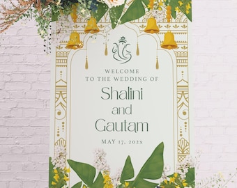 Wedding Sign South Indian Welcome Sign Indian Wedding Welcome Sign Desi Wedding Decor Reception Welcome Sign Wedding Sign Indian Reception