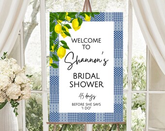 Bridal Shower Welcome Sign Mediterranean Bridal Shower Welcome Sign Wedding Shower Sign Bridal Brunch Sign Mediterranean Theme Sign