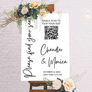 Wedding Seating Chart QR Code Seating Chart Wedding Seat Chart with QR Code Seating Chart Table Plan Find My Seat Digital QR Code