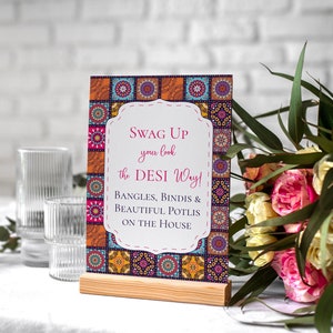 Favor Sign for Indian Wedding Sangeet Mehndi Editable Favor Sign Printable Wedding Table Sign Desi Wedding Decor Instant Download