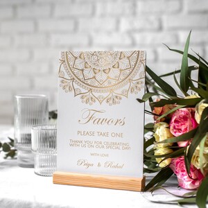 Wedding Favor Sign Editable Favor Sign Please take one Sign Printable Wedding Sign White Mandala Indian Wedding Decor Instant Download