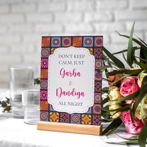 Garba Dandiya Editable Sign Mehndi Sangeet Indian Wedding Table Sign Desi Wedding Decor Printable Indian Wedding Henna Sign