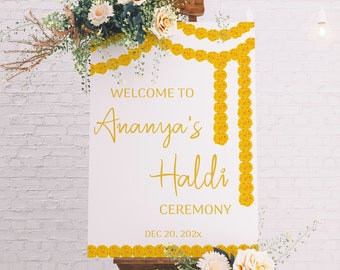 Haldi Welcome Sign Maiyan Sign Pithi Decor Haldi Banner Haldi Decoration Welcome Board for Indian Wedding Haldi Ceremony Poster