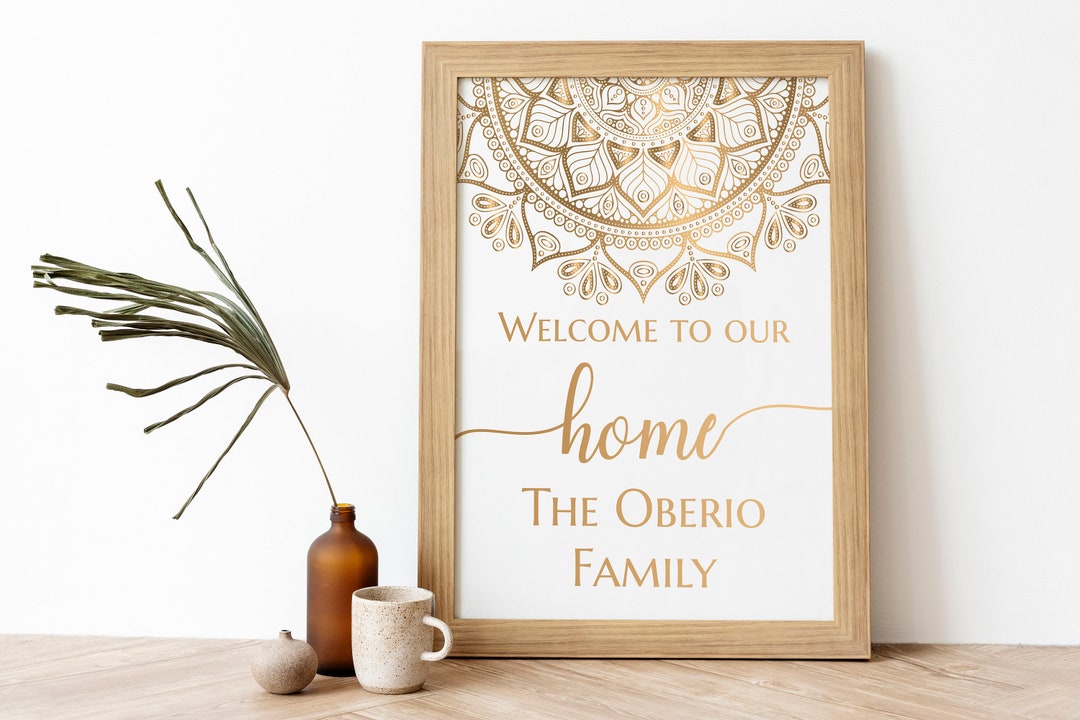 Welcome to Our Home Frame Home Welcome Sign Indian Housewarming Sign