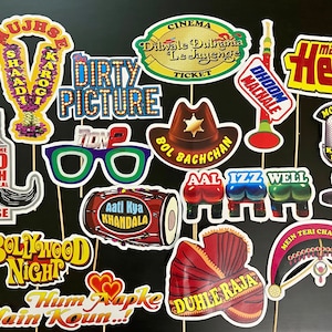 Bollywood Movie Props Bollywood Party Desi Photobooth Props Bollywood Party Decor for Indian Wedding Props for Party Indian READY TO USE