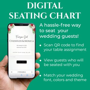 QR Code Wedding Seating Chart Scan QR Code to Find your Seat Digital Seating Chart Find your Seat Save Time on Seating Chart Digi Seat Plan