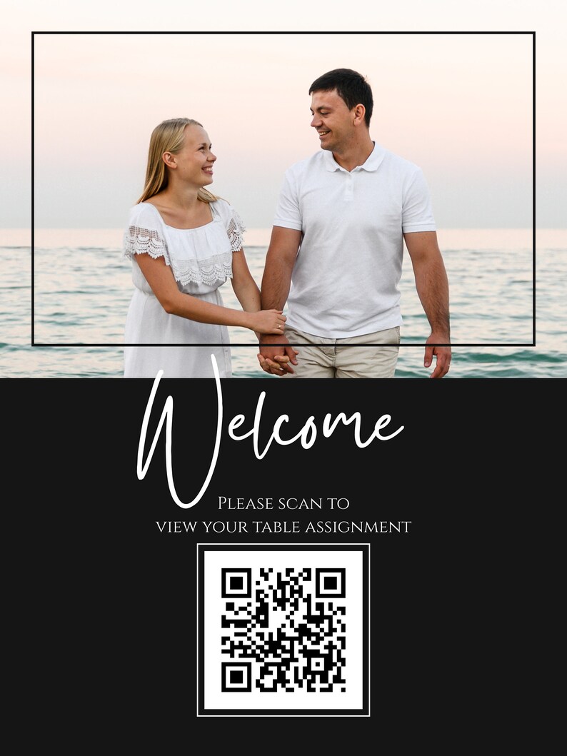 Wedding Seating Chart QR Code Photo Seating Chart Wedding Seat Etsy