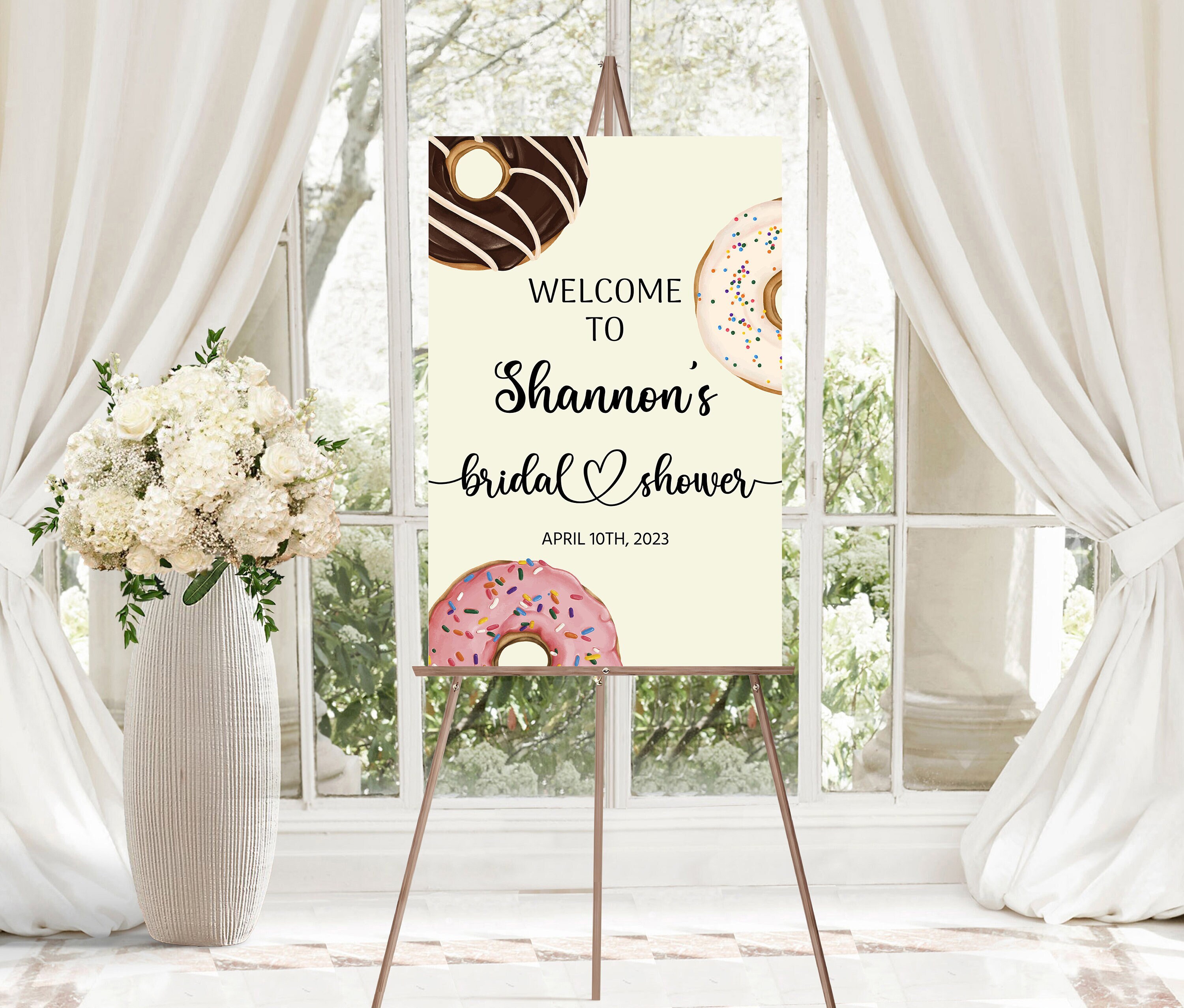 Bridal Shower Welcome Sign Donut Bridal Shower Welcome Sign Donut Wedding Shower Sign Bridal Brunch Sign Donut Theme Sign for Baby Shower
