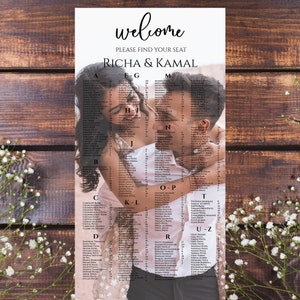 Foto Sitzplan Hochzeit Alphabetisch Hochzeit Sitzplan Vorlage Tisch Sitzplan für Hochzeit mit Foto BEARBEITET und BEREIT zum DRUCKEN