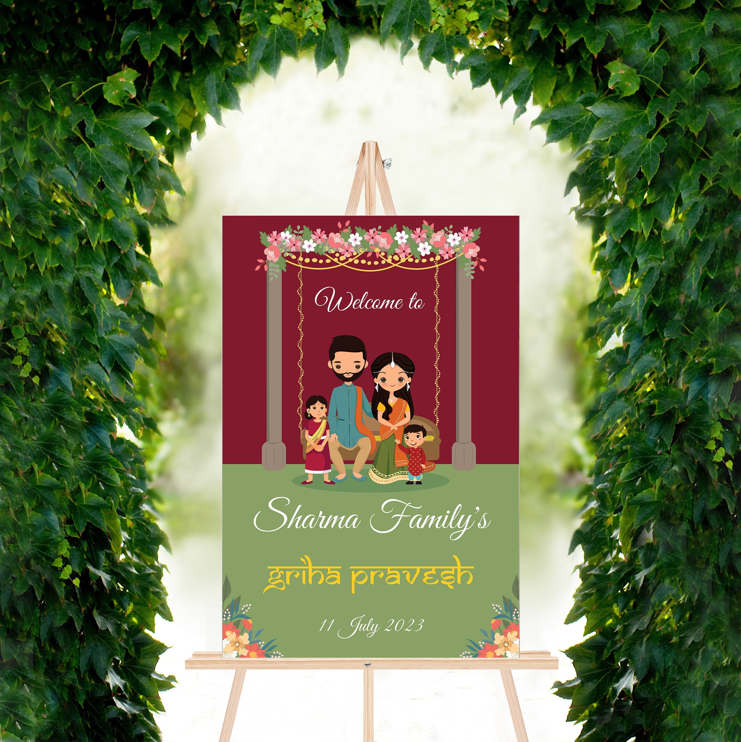 Housewarming Sign Indian Gruhapravesam Board House Warming