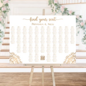 Sitzplan Indianer Hochzeit 350+ Gäste Indian Theme Sitzplan Vorlage für 350 Gäste QR Code Lifesize Sitzplan LARGE