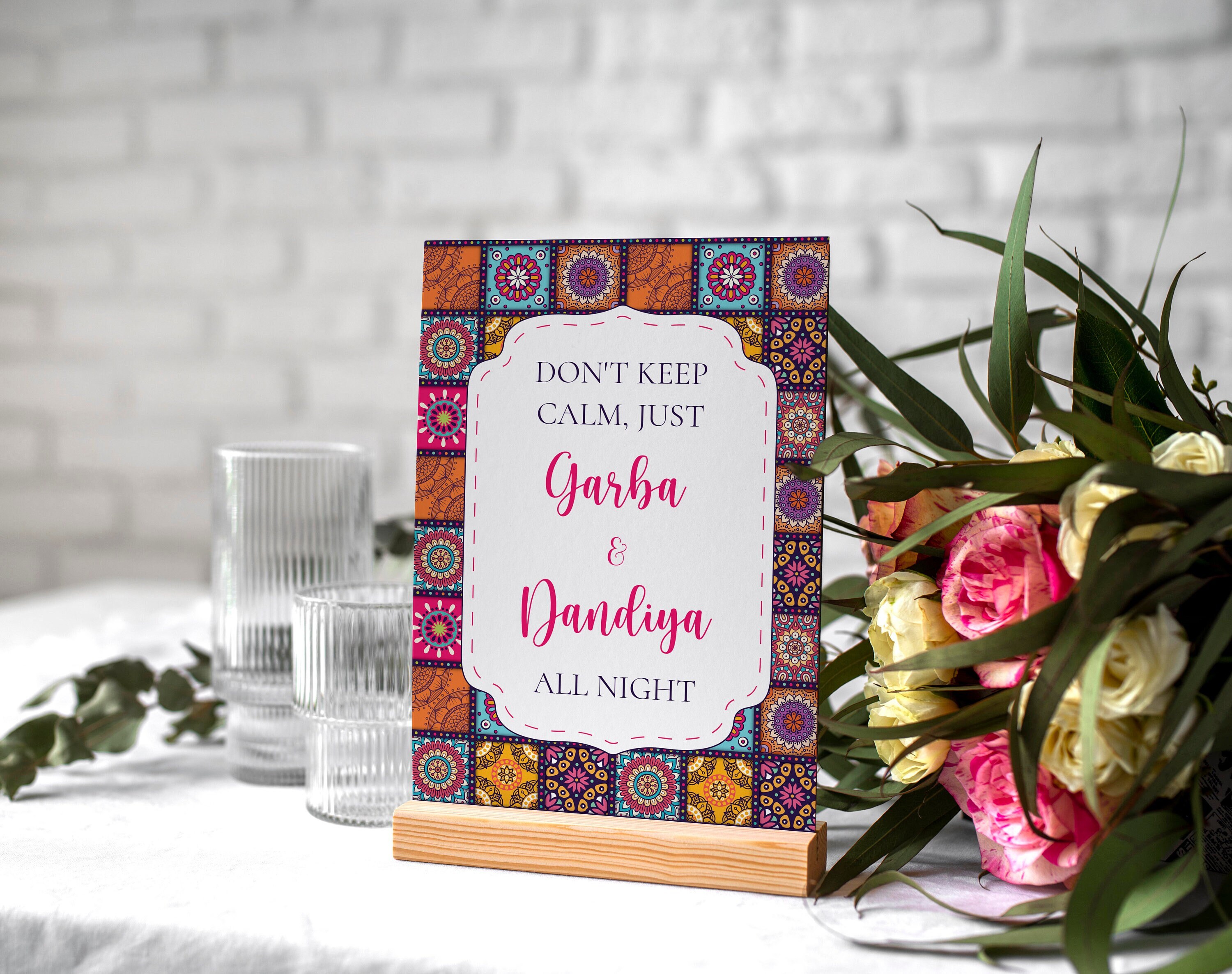 Garba Dandiya Editable Sign Mehndi Sangeet Indian Wedding Table Sign Desi Wedding Decor Printable Indian Wedding Henna Sign