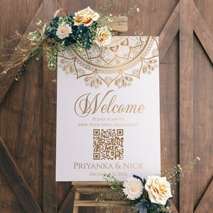 Seating Chart QR Code Indian Wedding Theme Digital Seating Chart Template QR Code Seating Chart Table Plan Find My Seat Digital QR Code