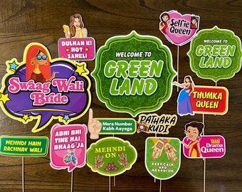 Mehndi Prop Signs Banners Posters Mehndi 3 in 1 Set Desi Wedding Props Mehendi Photo Props Indian Wedding Decor for Mehndi READY TO USE