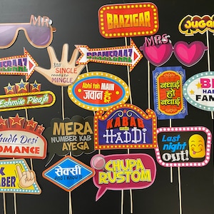 Bollywood Props Bollywood Party Decor Desi Photobooth Props Bollywood Party Decor for Indian Wedding Props for Party Indian READY TO USE