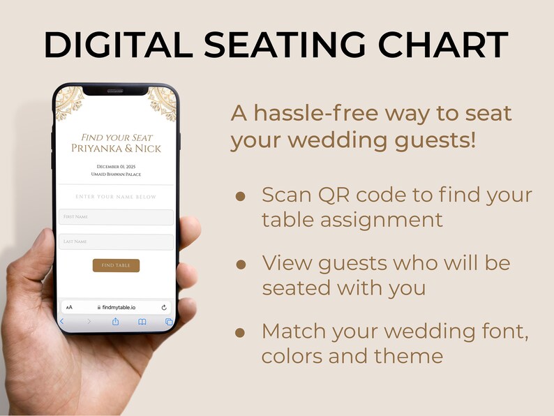 Seating Chart Digital Scan QR Code to Find Your Seat Digital QR Chart
