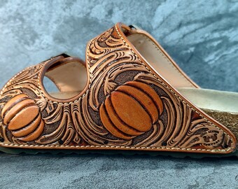 Custom tooled online leather birkenstocks