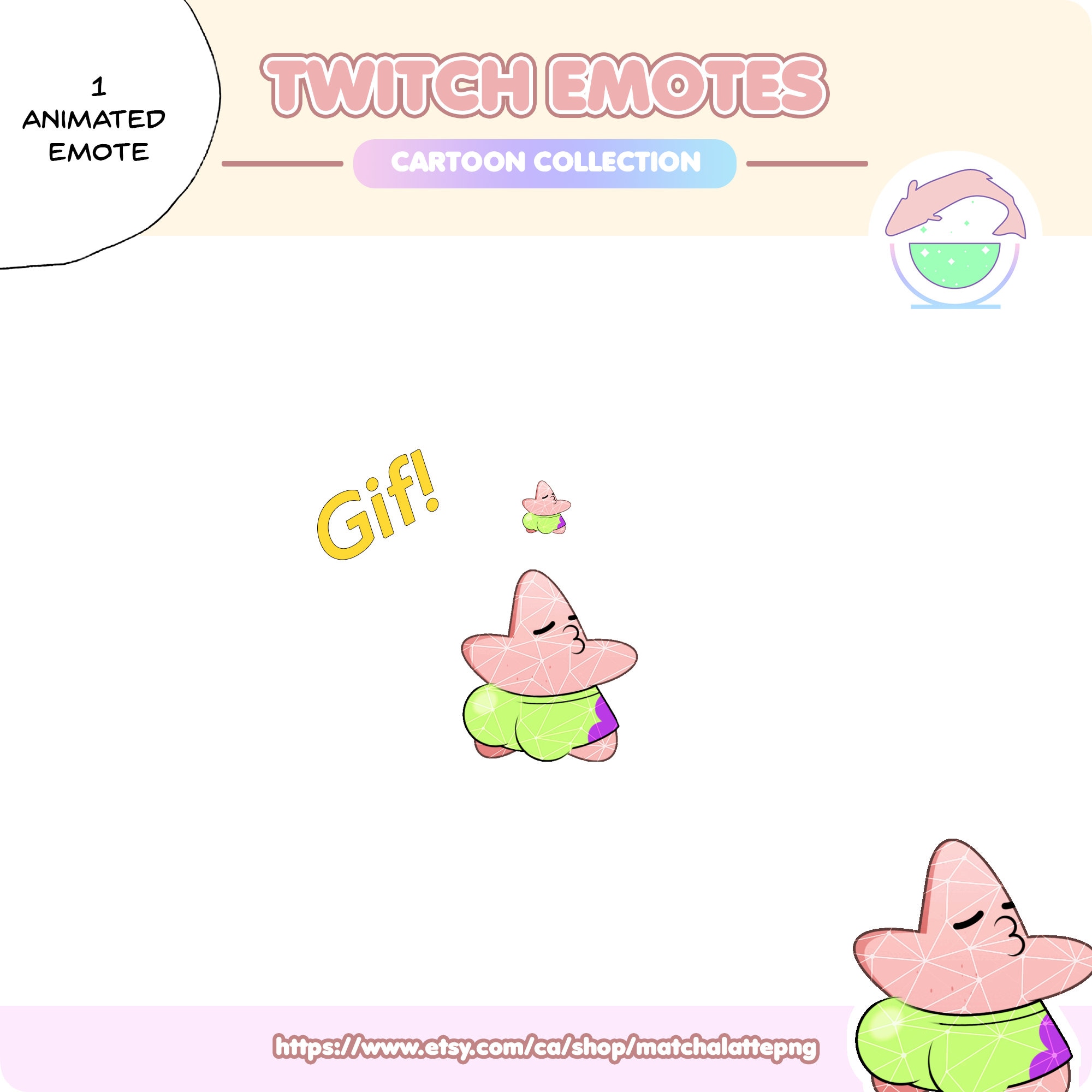Patrick star twitch emote - Etsy 日本, image size:2000x2000