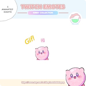 Animated Wiggle Kirby Dance Excited Cute Kawaii Emote | Premade | Twitch, Discord, YouTube