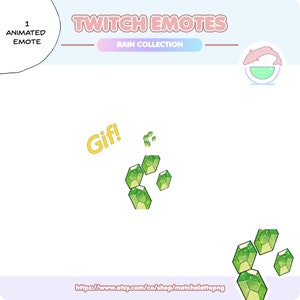 Geanimeerde Rupee Rain Drop The Legend of Zelda Cute Kawaii Emote | Voorbereid | Twitch, Discord, YouTube