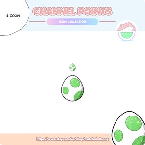 Uovo Yoshi Island Super Mario Bros Carino Kawaii Canale Punto Icona / Premade / Twitch, Discord