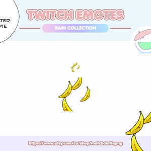 Animated Banana Rain Drop Donkey Kong Cute Kawaii Emote | Premade | Twitch, Discord, YouTube