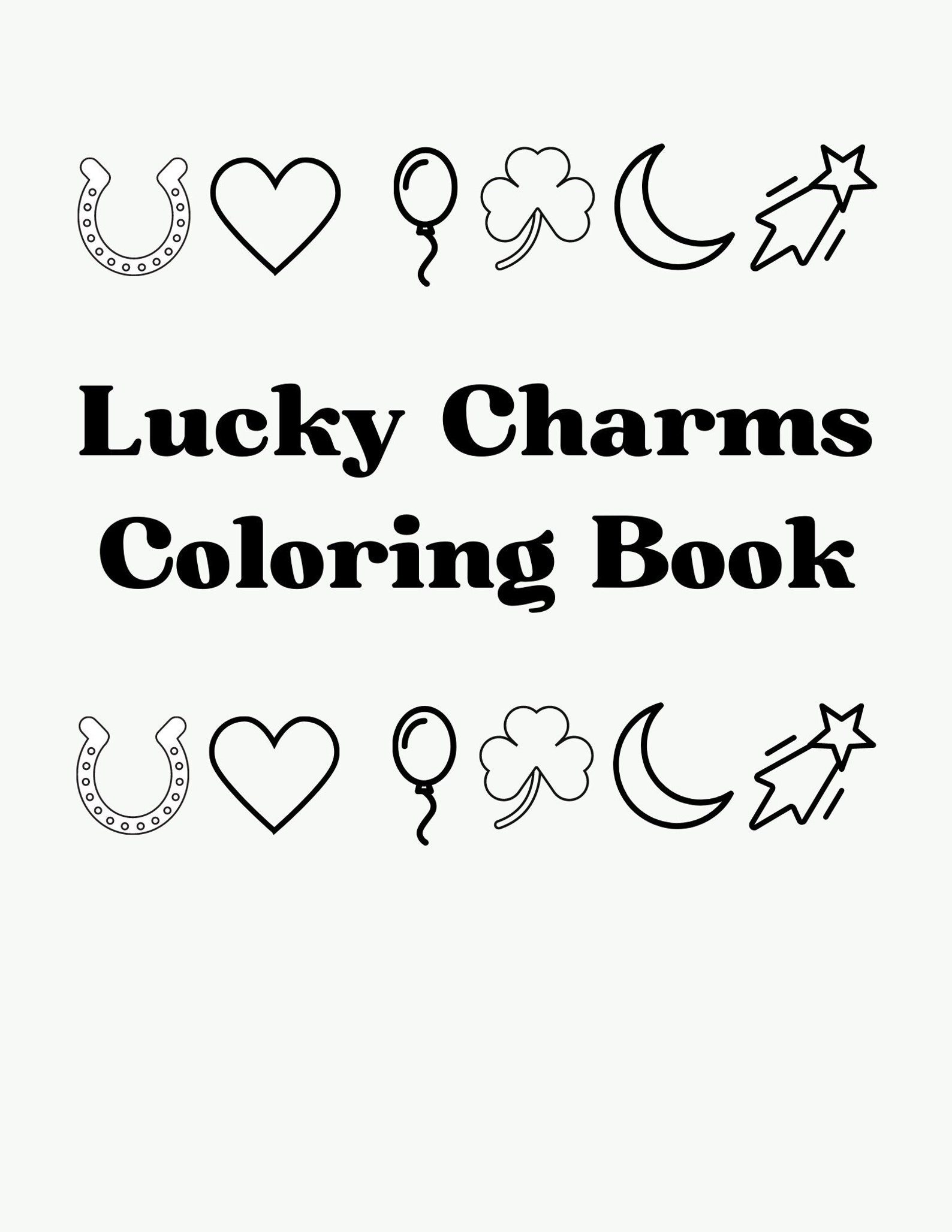 Lucky Charms Coloring Book for St. Patricks Day for Etsy