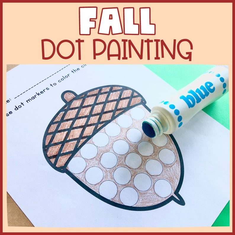 Fall Dot Painting Bundle, Dot Marker Activities, Printables for Do a