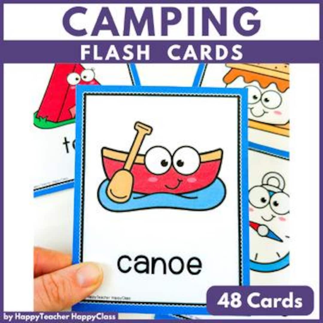 Motor Home Flash Card.pdf Camping Flash Cards With Pictures- Camp Picture Flashcards - Etsy