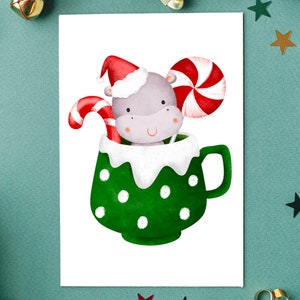 Tiere im Kakao Weihnachtskarten - 10 Karten - PDF Download